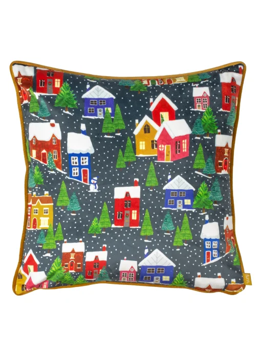 furn. Christmas Together Twilight Town Filled Cushion (43cm x 43cm x 8cm) - One Size Image 1