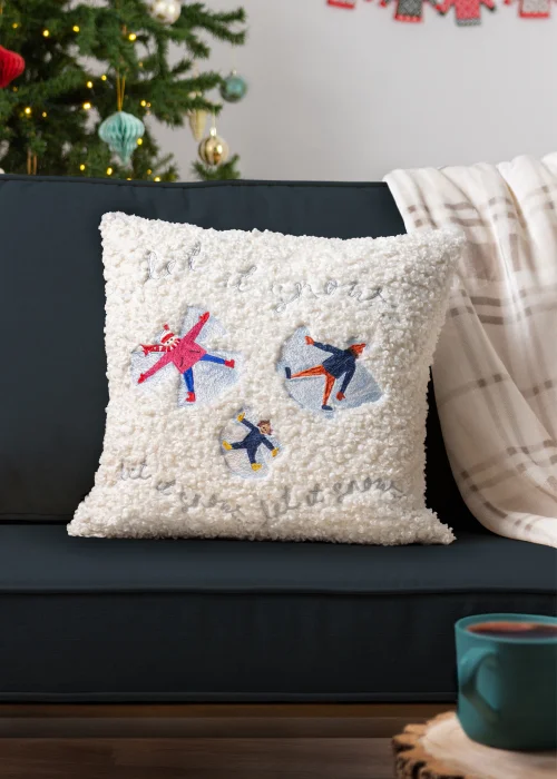 furn. Christmas Together Snow Angels Filled Cushion (43cm x 43cm x 8cm) - One Size Image 5