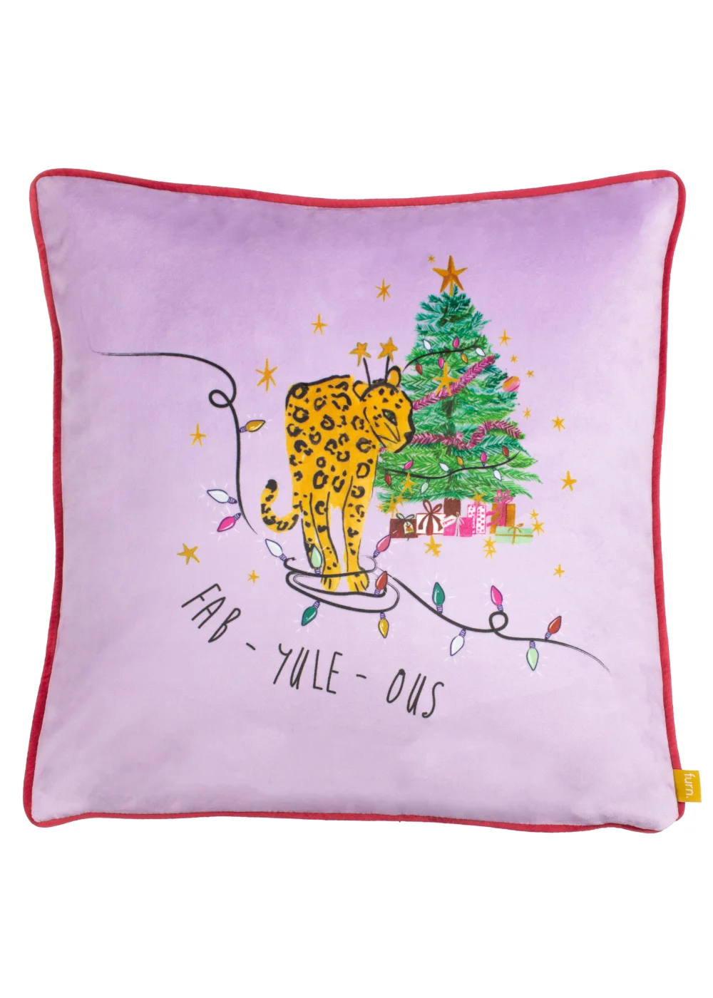 furn. Purrfect Fabyuleous Festive Filled Cushion (43cm x 43cm x 8cm) - One Size Image 1