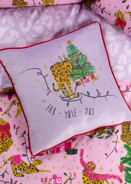 furn. Purrfect Fabyuleous Festive Filled Cushion (43cm x 43cm x 8cm) - One Size Image 4