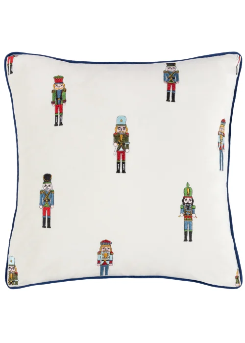 furn. Classic Nutcracker Embroidered Filled Cushion (43cm x 43cm x 8cm) - One Size Image 1