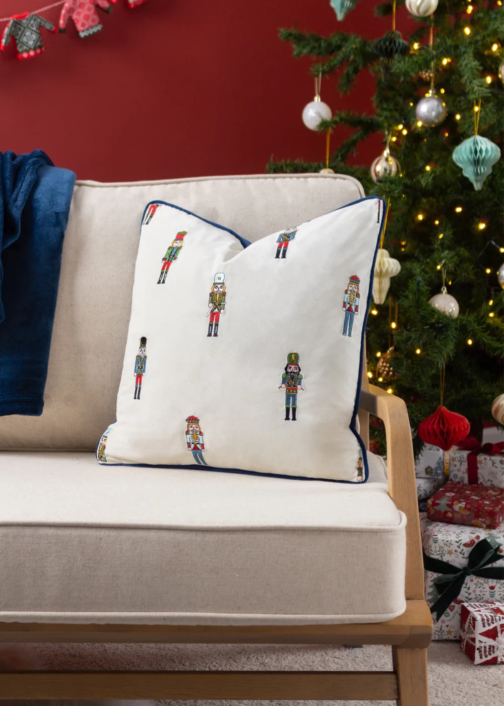 furn. Classic Nutcracker Embroidered Filled Cushion (43cm x 43cm x 8cm) - One Size Image 5