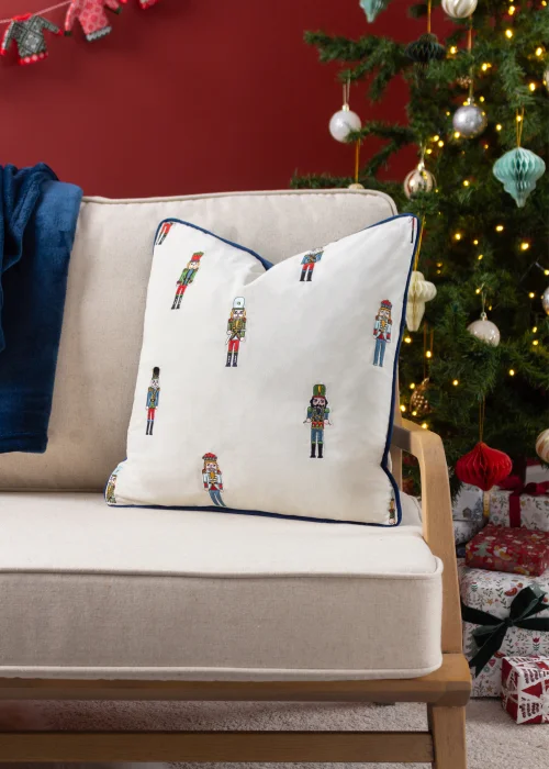 furn. Classic Nutcracker Embroidered Filled Cushion (43cm x 43cm x 8cm) - One Size Image 5