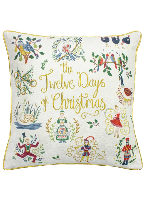 furn. Twelve Days Of Christmas Filled Cushion (50cm x 50cm x 8cm) - One Size Image 1