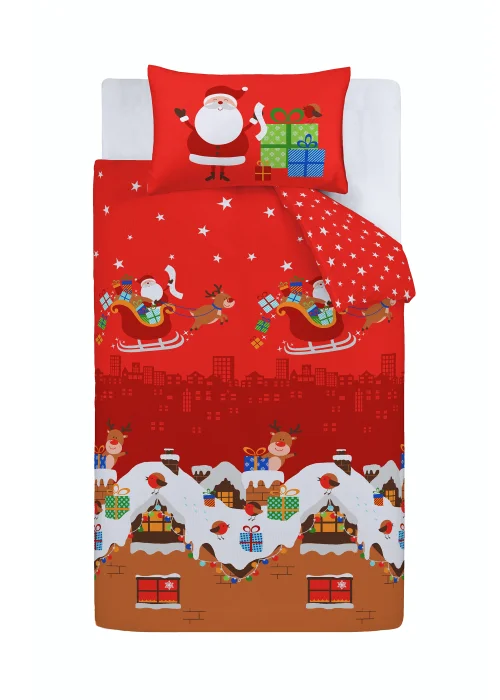 Catherine Lansfield Santa's Christmas Presents Reversible Duvet Cover Set - Single Image 2