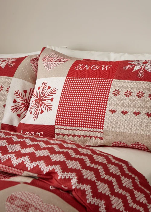 Catherine Lansfield Christmas Let It Snow Reversible Duvet Cover Set - Single Image 2