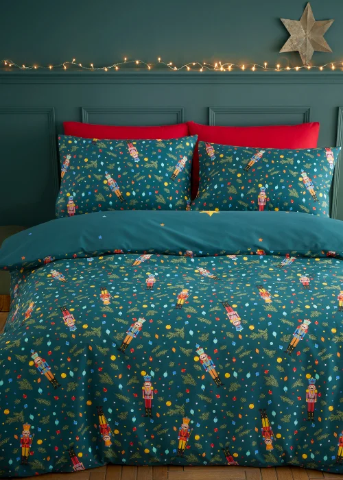 Catherine Lansfield Christmas Nutcracker Reversible Duvet Cover Set - Single Image 2