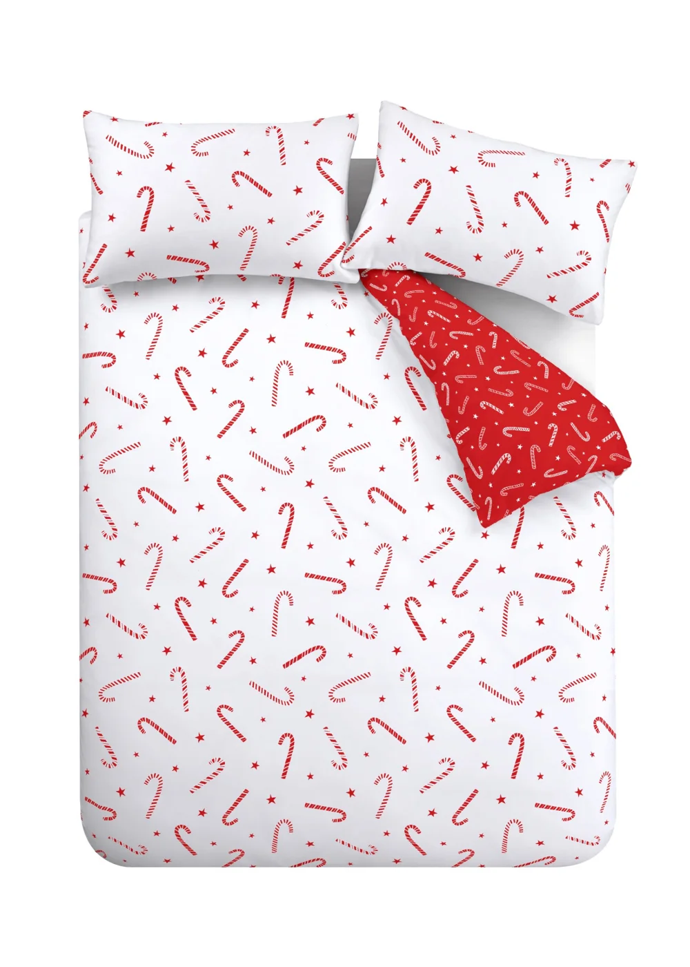Catherine Lansfield Christmas Candy Cane Reversible Duvet Cover Set - Single Image 5