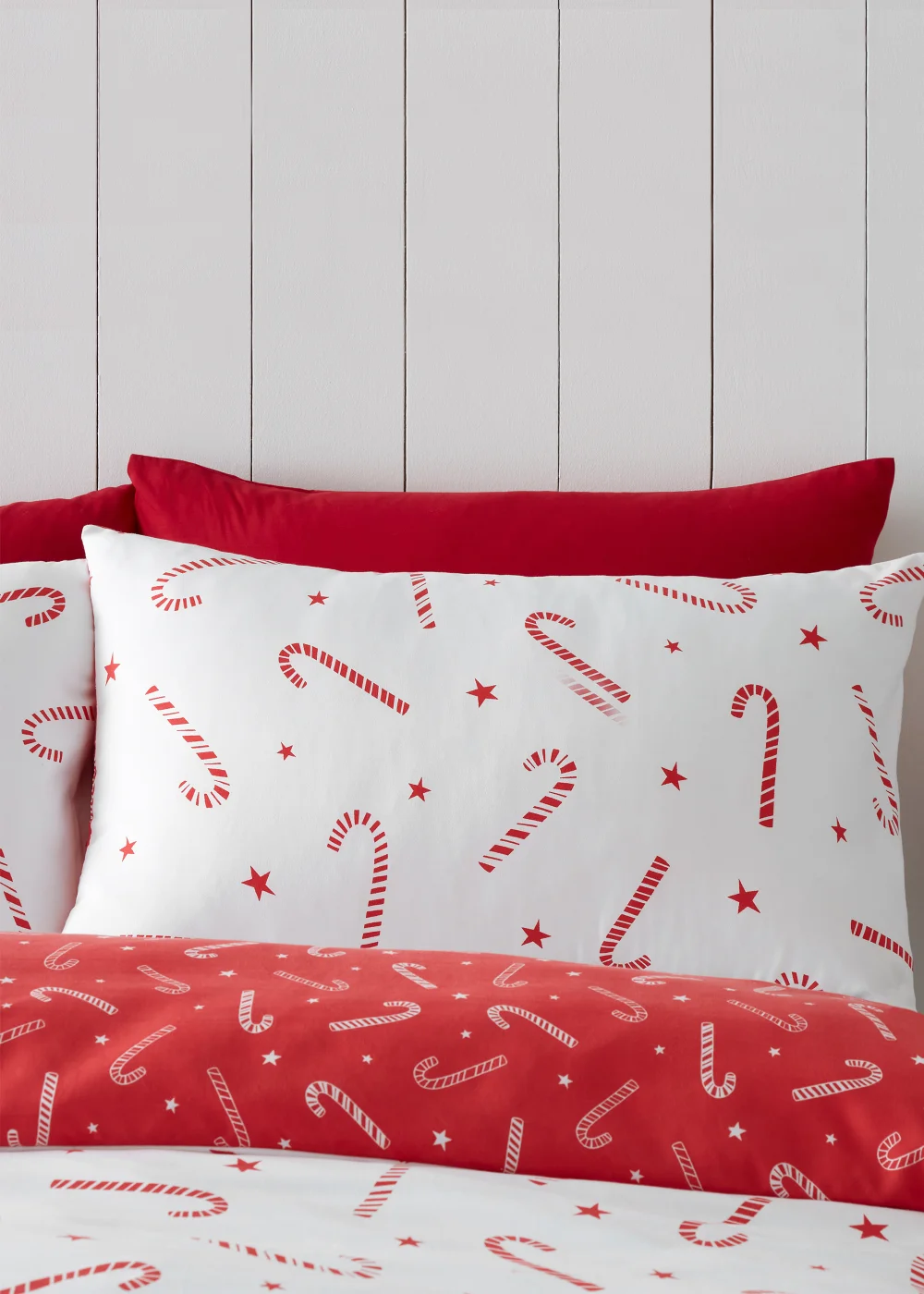 Catherine Lansfield Christmas Candy Cane Reversible Duvet Cover Set - Single Image 3