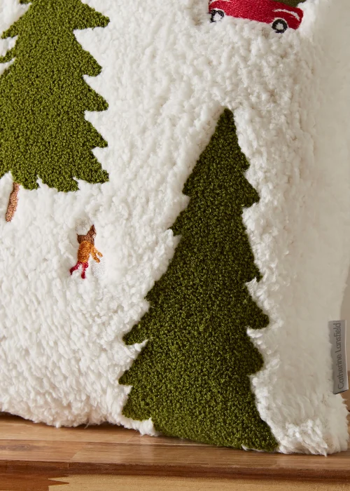 Catherine Lansfield Cosy Boucle Christmas Tree Cushion (45x45cm) - One Size Image 2