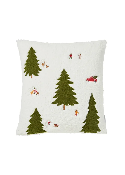 Catherine Lansfield Cosy Boucle Christmas Tree Cushion (45x45cm) - One Size Image 3