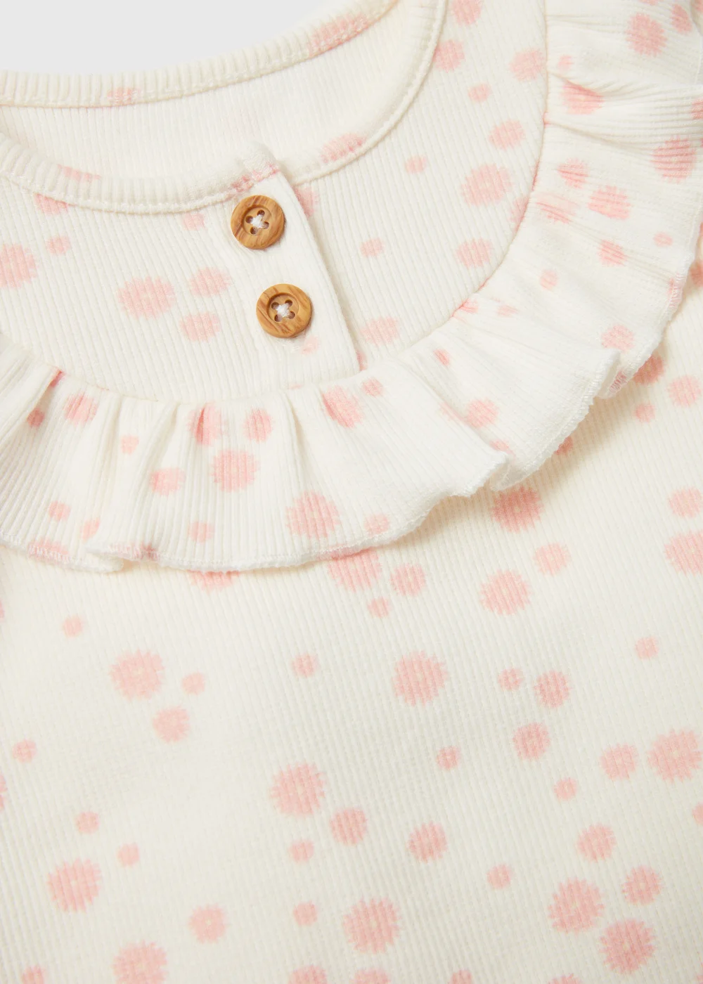Girls Pink Flower Print Ribbed T-Shirt & Leggings Set (Newborn-23mths) - 0-3 months Image 2