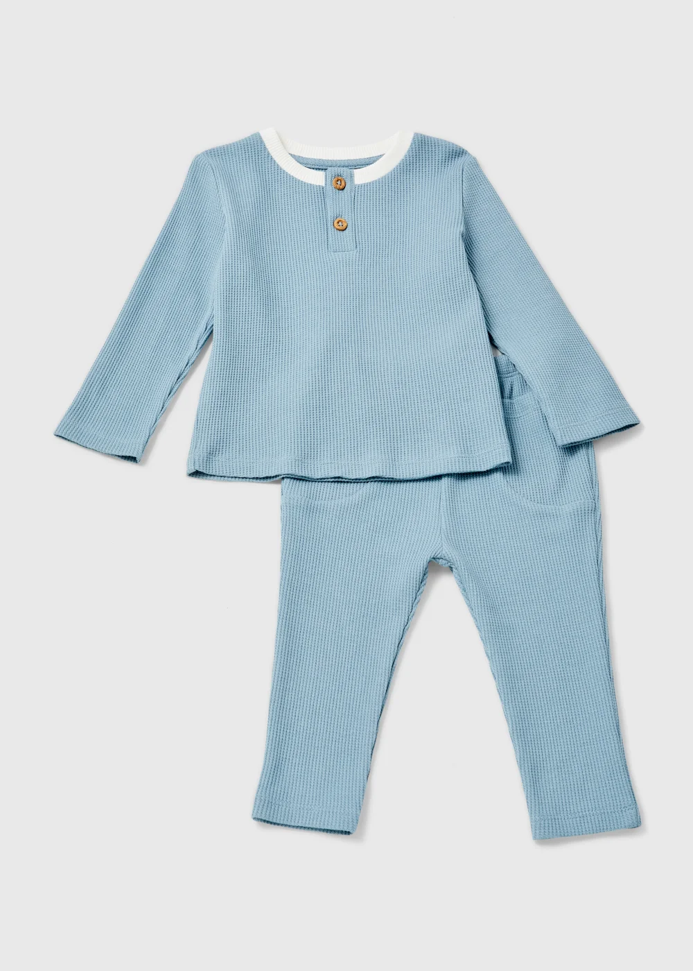 Baby Blue Waffle Set (Newborn-23mths) - Age 0 - 3 Months Image 1