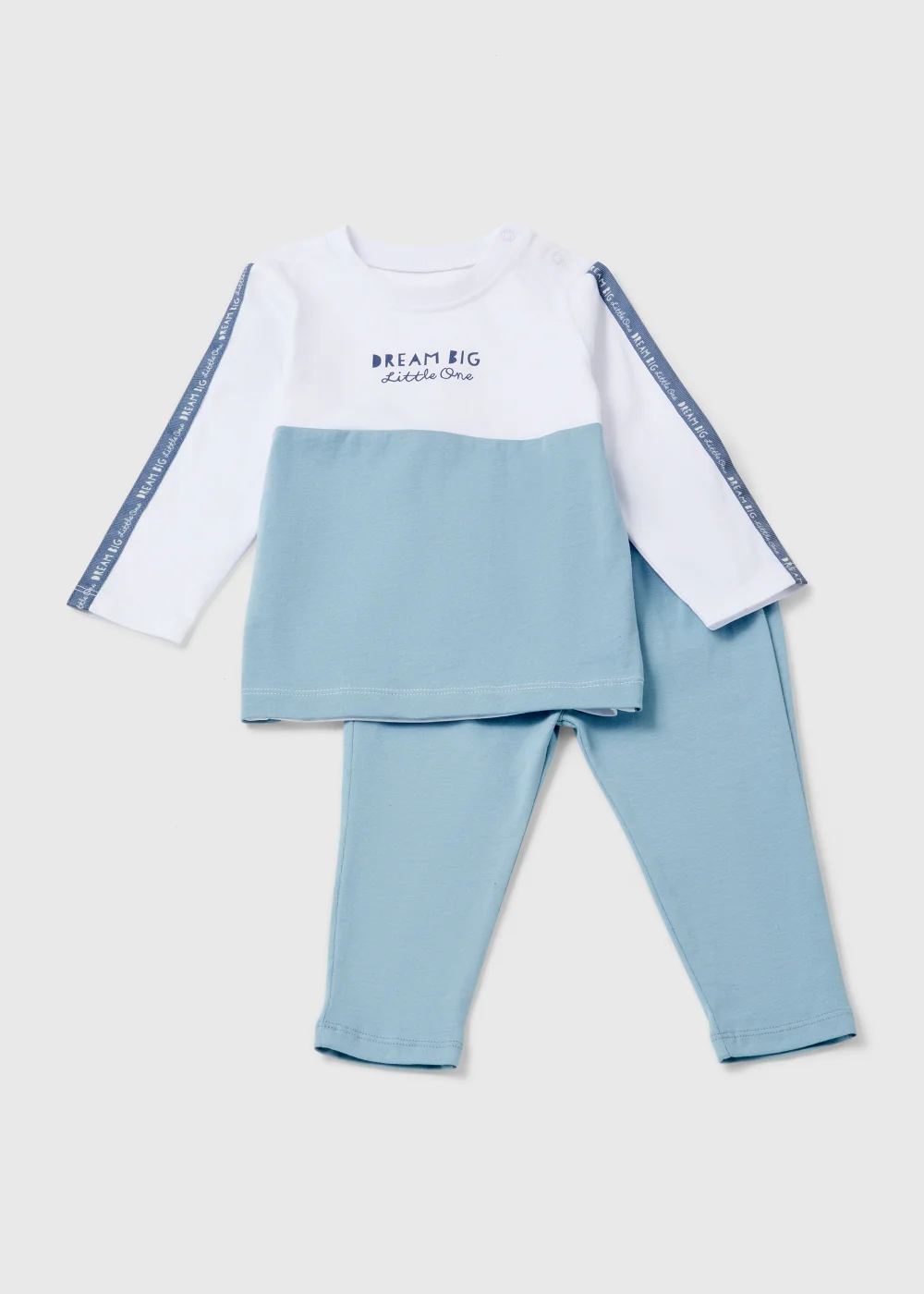 Baby Blue & White Dream Big Jersey Set (Newborn-23mths) - Age 6 - 9 Months Image 1