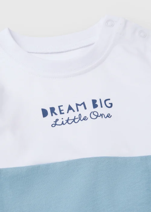 Baby Blue & White Dream Big Jersey Set (Newborn-23mths) - Age 6 - 9 Months Image 2