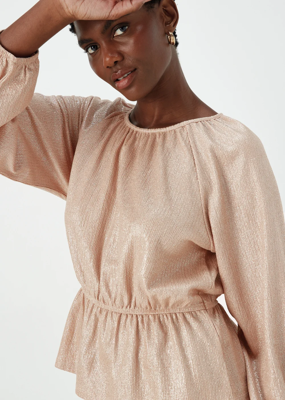 Cream Long Sleeve Volume Top - Small Image 3