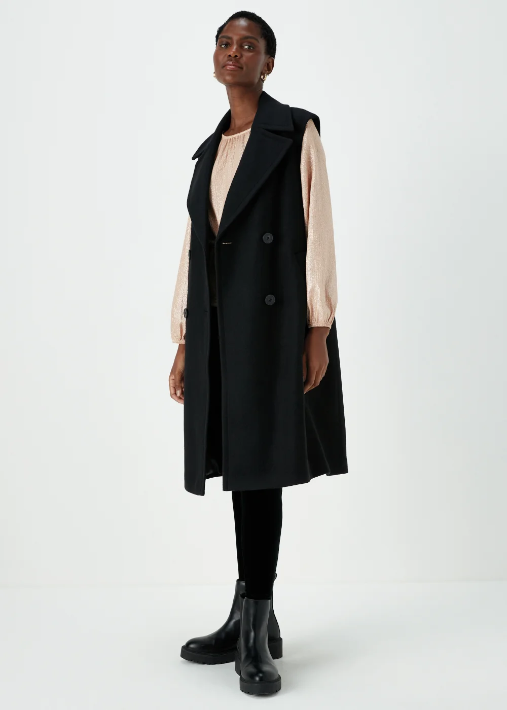 Cream Long Sleeve Volume Top - Small Image 4