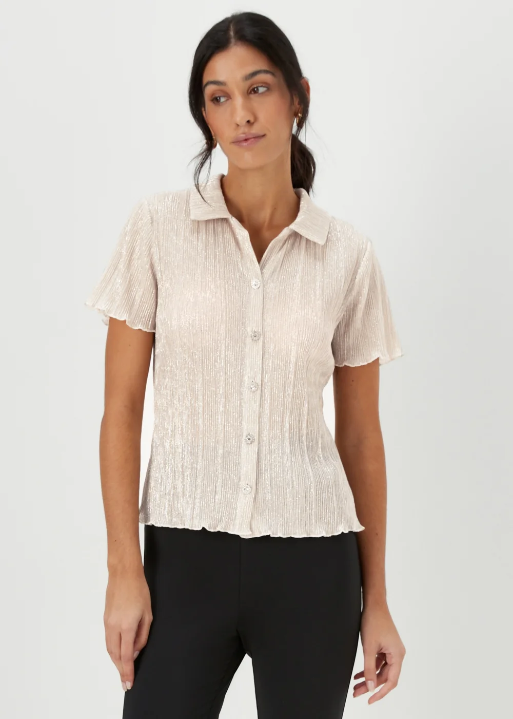 Cream Metallic Shirt - 8 Image 1