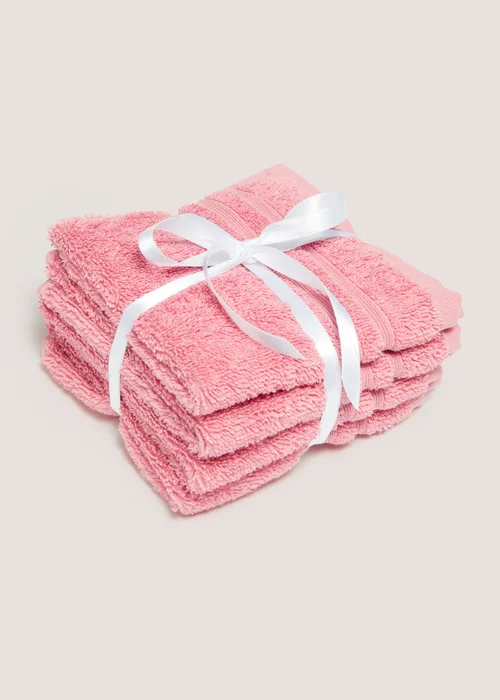 Pink 100% Egyptian Cotton Face Cloth Bundle Image 1
