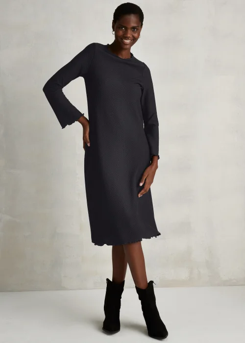 Black Textured Midi Dress - 8 Image 1