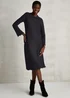 Black Textured Midi Dress - 8 Image 1