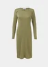 Khaki Cut Out Ribbed Midi Dress - 8 Image 5
