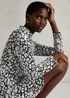 Monochrome Leopard Print High Neck Mini Dress - 8 Image 3
