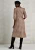 Brown Leopard Print 3/4 Sleeve Midi Dress - 8 Image 2