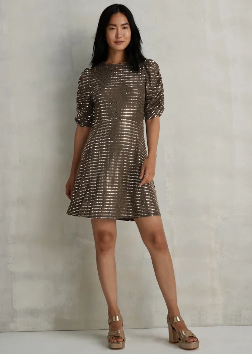 Gold Sequin 3/4 Sleeve Mini Dress - 8 | Matalan Gold Sequin 3/4 Sleeve Mini Dress - 8 | Matalan