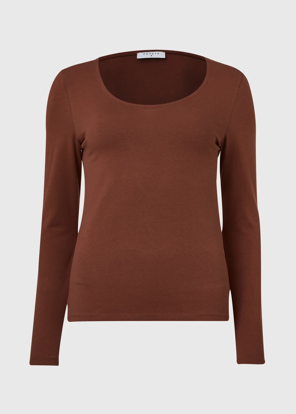 Brown Long Sleeve Scoop Top - 8 Image 5