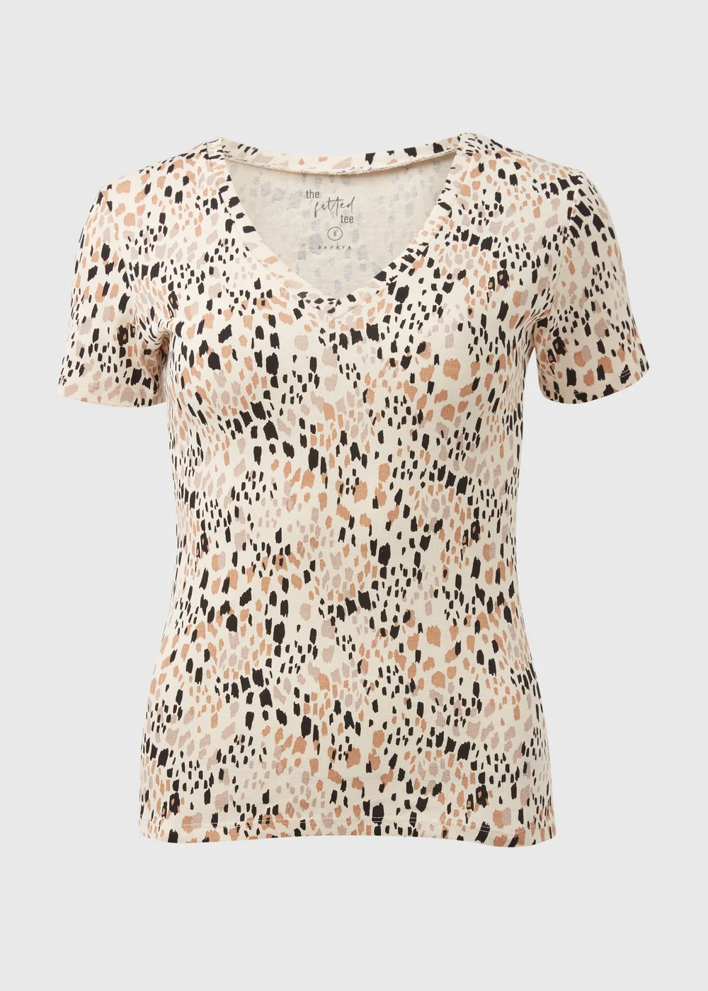 Multi Print Fitted V Neck T-Shirt - 8 Image 5