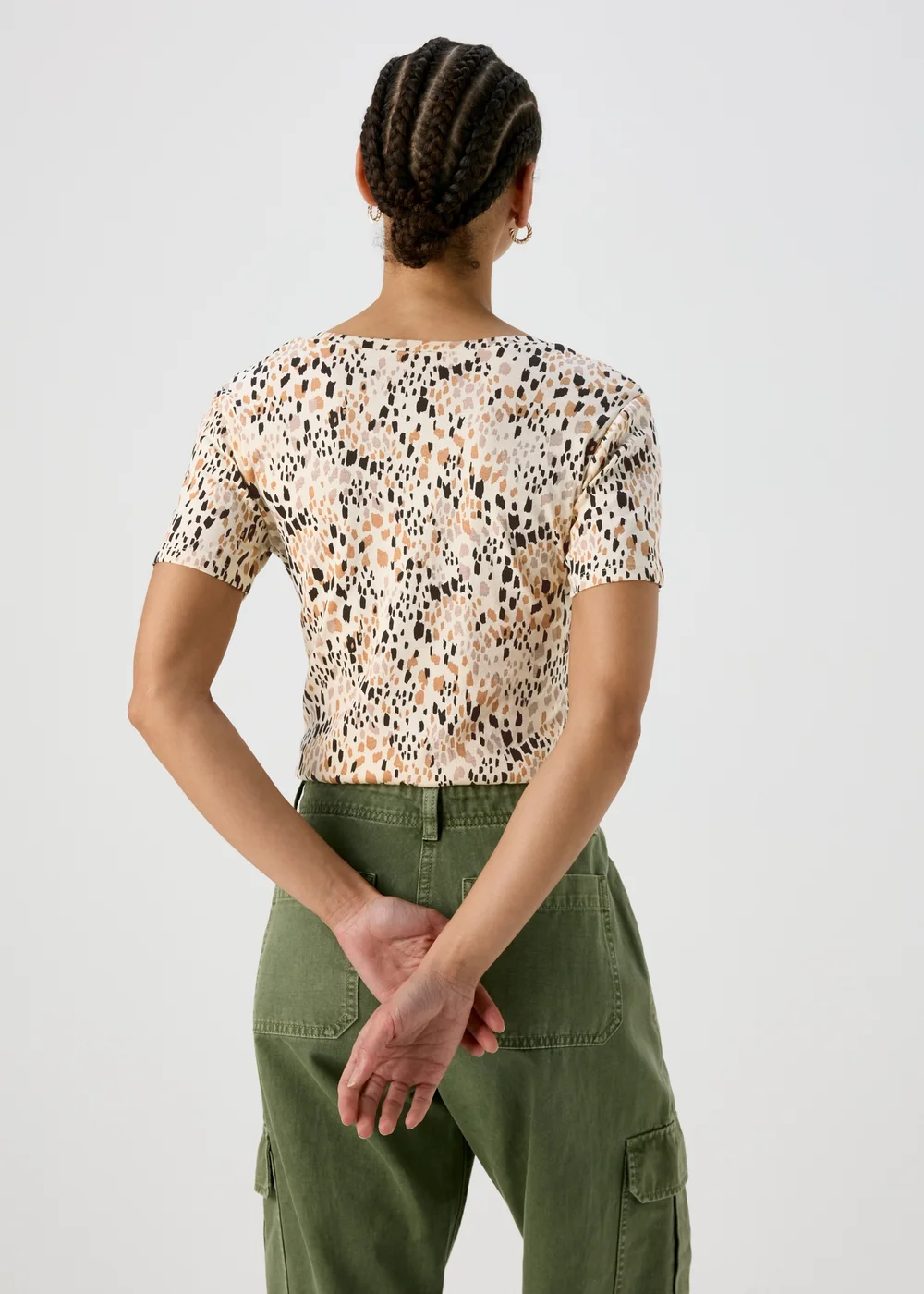 Multi Print Fitted V Neck T-Shirt - 8 Image 2