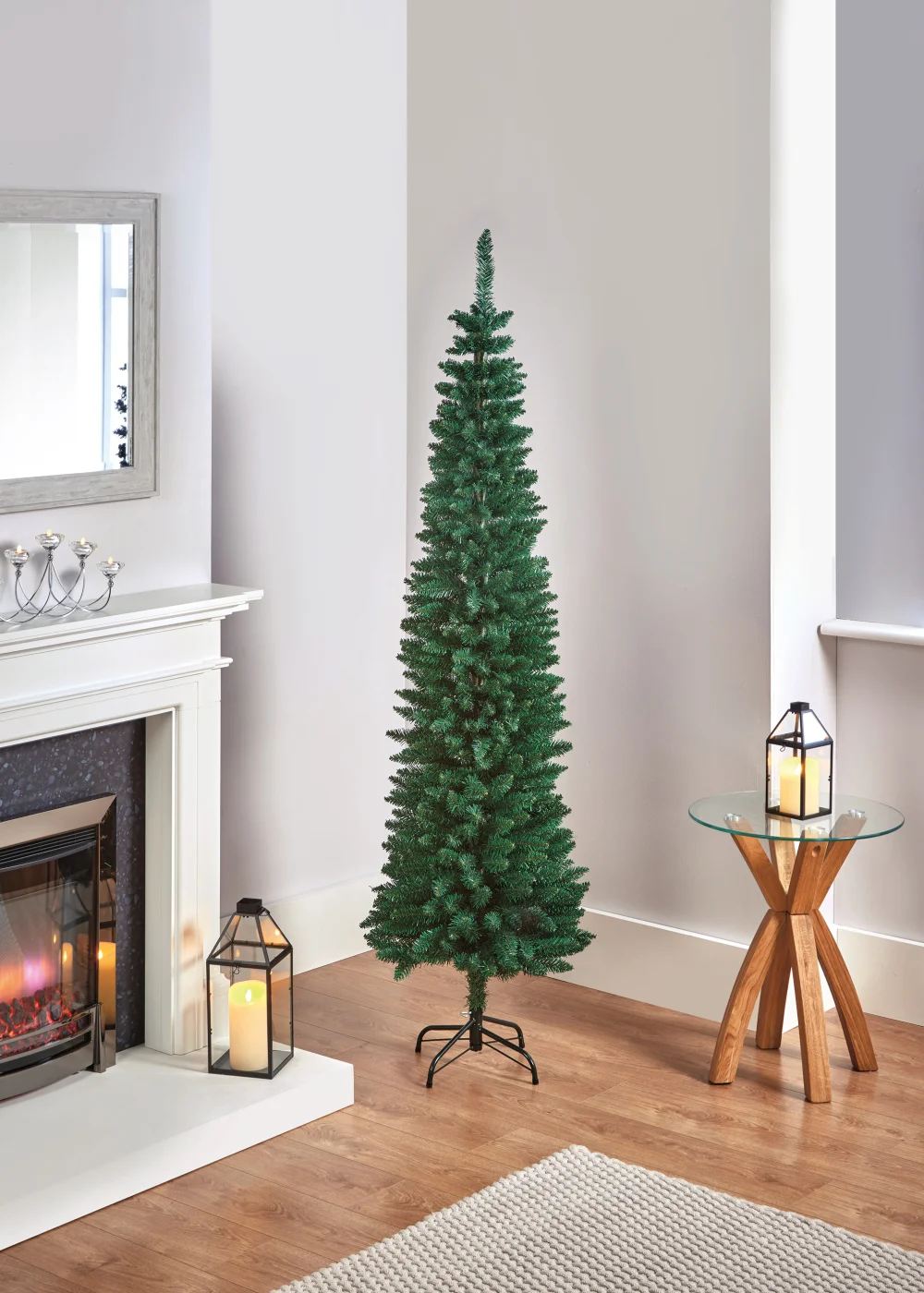 Premier Decorations 1.7m Green Pencil Pine Christmas Tree - One Size Image 2