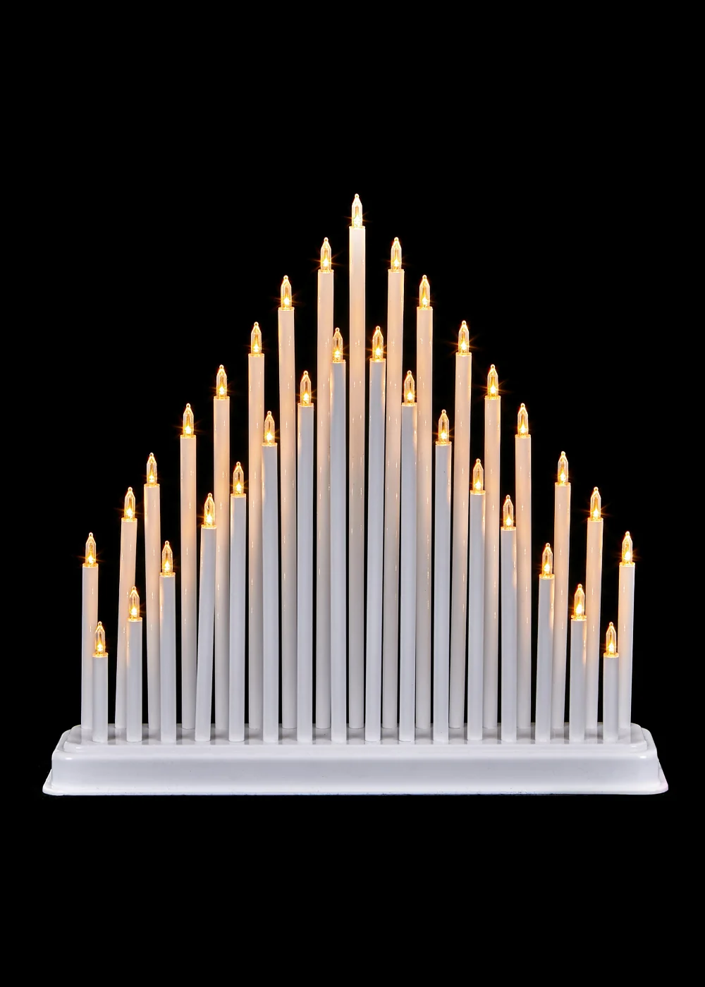 Premier Decorations 34cm White Candle Bridge with Warm White LEDs - One Size Image 1