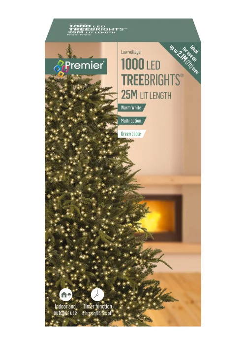 Premier Decorations 1000 Warm White LED Treebrights - One Size Image 1