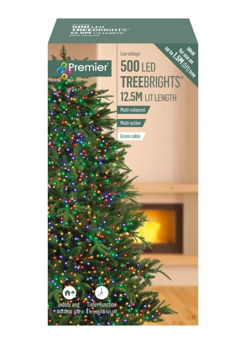 Premier Decorations 500 Multi-coloured LED Treebrights - One Size Image 1