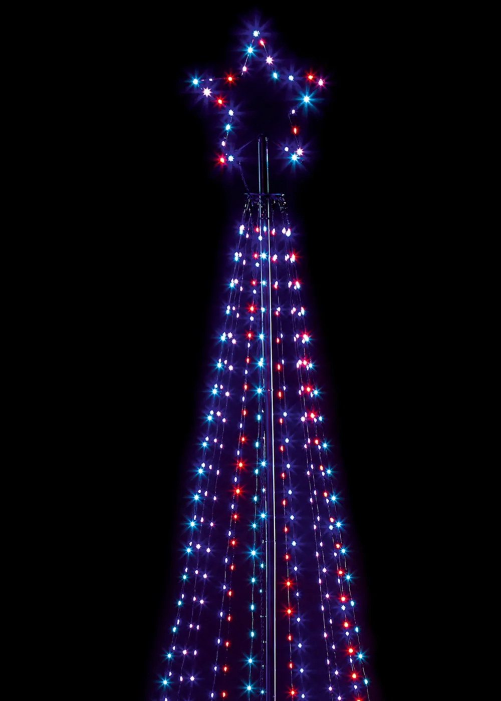 Led Pyramid Tree Premier Decorations 2.5m Rainbow LED Pyramid Tree - One Size | Matalan