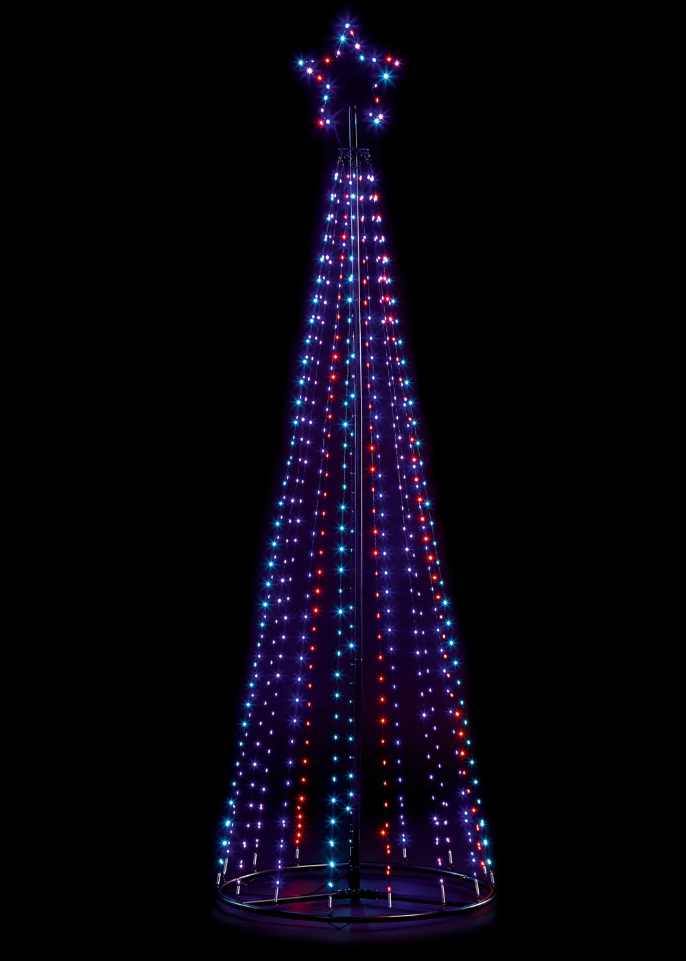 Led Fire Pyramid Premier Decorations 2.5m Rainbow LED Pyramid Tree - One Size | Matalan