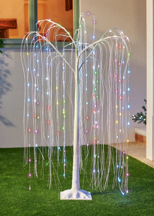 Premier Decorations 1.5m White Willow Tree with Colour Changing LEDs - One Size Image 2