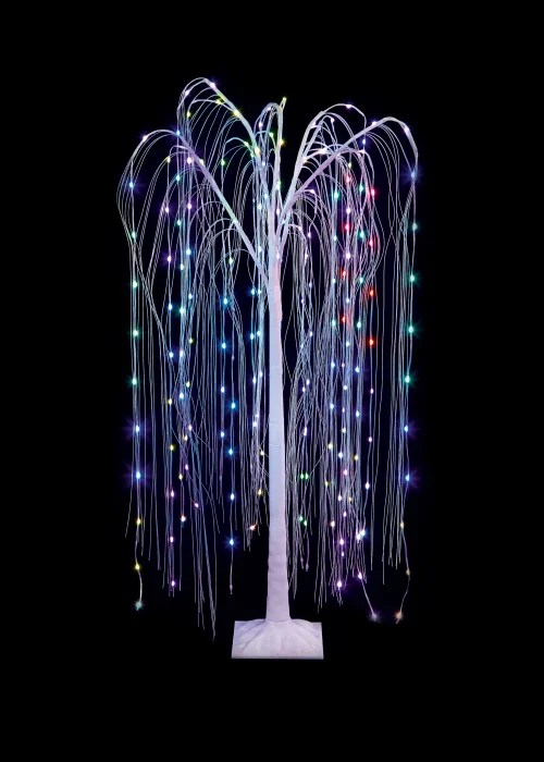 Premier Decorations 1.5m White Willow Tree with Colour Changing LEDs - One Size Image 1