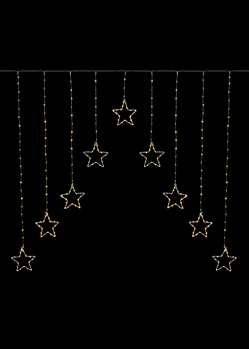 Premier Decorations 303 Warm White LED Star Curtain Light - One Size Image 2