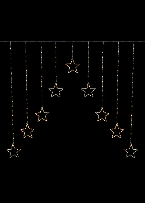 Premier Decorations 303 Warm White LED Star Curtain Light - One Size Image 2
