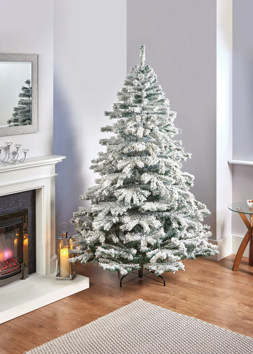 Premier Decorations Flocked Mountain Pine Christmas Tree (6ft) - 6ft Image 2