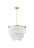 BHS Aubrey Frosted Glass 5 Light Pendant Brass (Adjustable 50-120cm x 40cm) - One Size Image 1