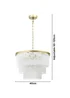 BHS Aubrey Frosted Glass 5 Light Pendant Brass (Adjustable 50-120cm x 40cm) - One Size Image 5