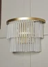 BHS Aubrey Frosted Two Tier Glass Wall Light Brass - One Size Image 1