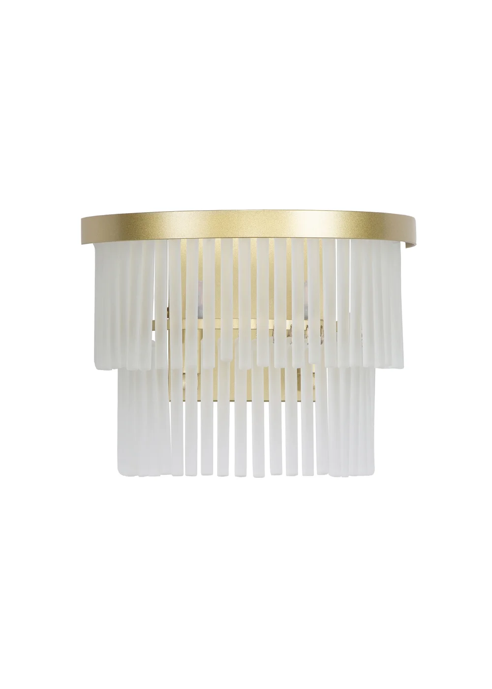 BHS Aubrey Frosted Two Tier Glass Wall Light Brass - One Size Image 3