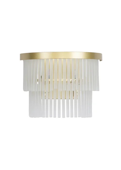 BHS Aubrey Frosted Two Tier Glass Wall Light Brass - One Size Image 3