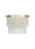 BHS Aubrey Frosted Two Tier Glass Wall Light Brass - One Size Image 3