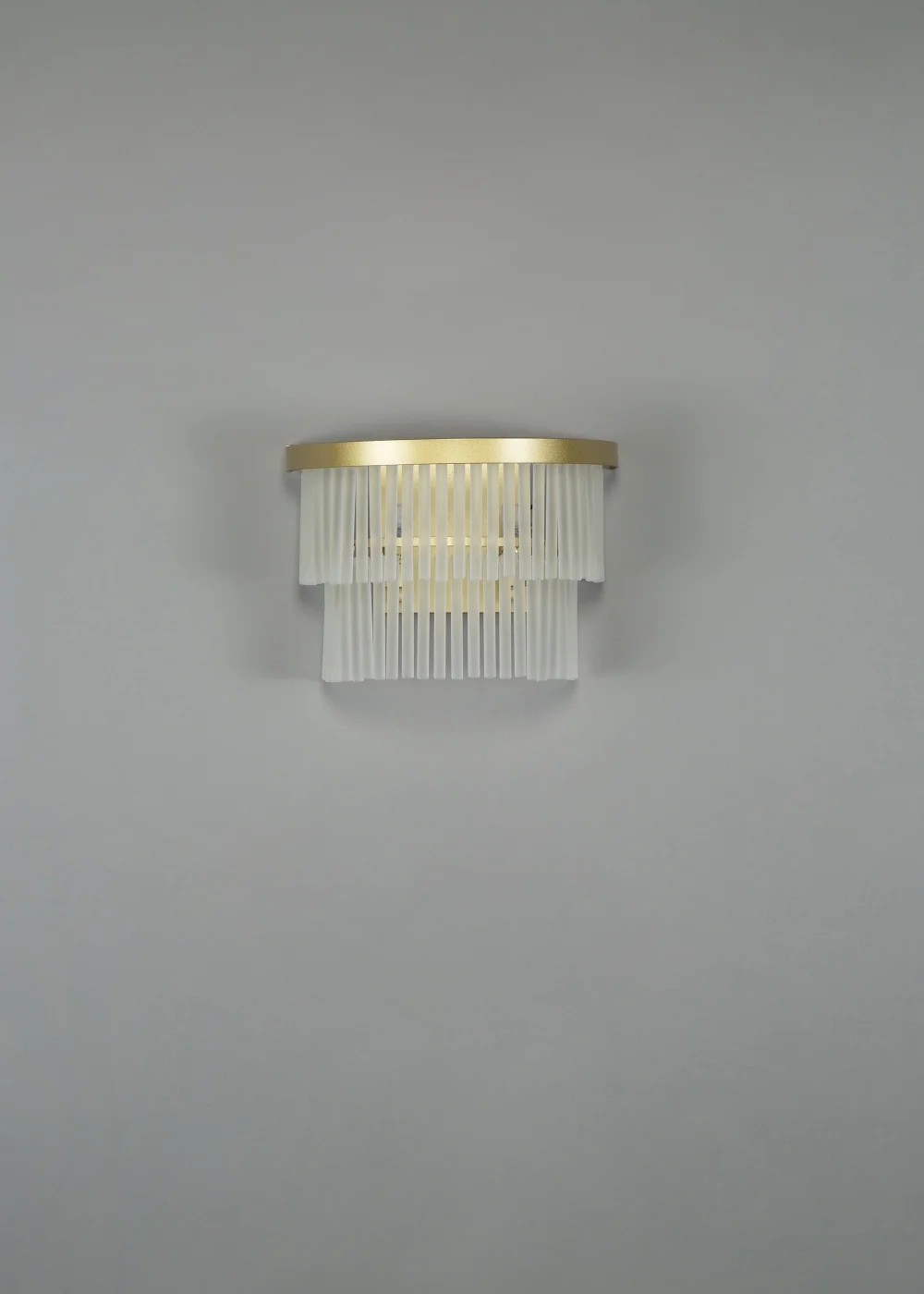 BHS Aubrey Frosted Two Tier Glass Wall Light Brass - One Size Image 4